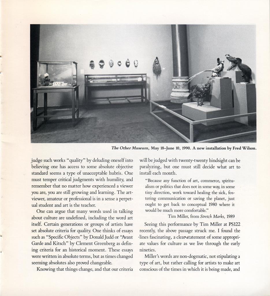 Exhibition catalog for "Update 1989-1990"