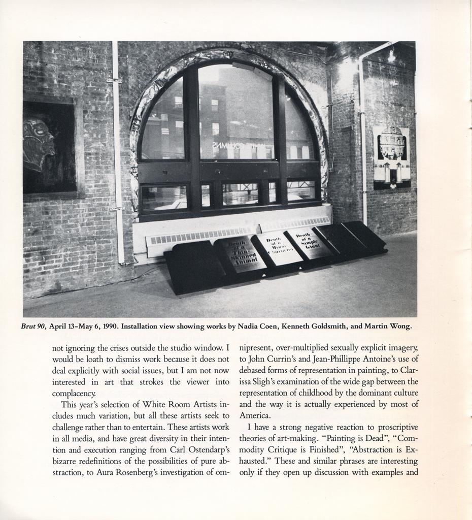 Exhibition catalog for "Update 1989-1990"
