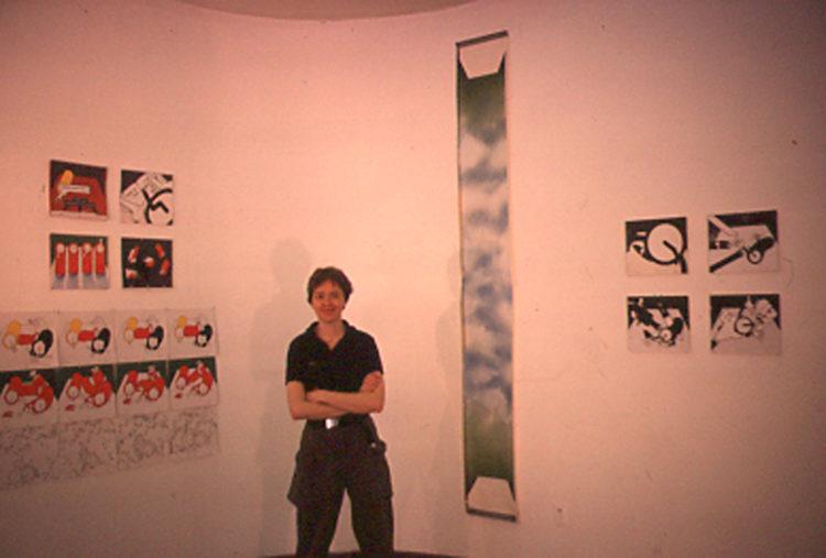 Installation view of "Sandy Moore: The Lives of Firecrackers" featuring the artist