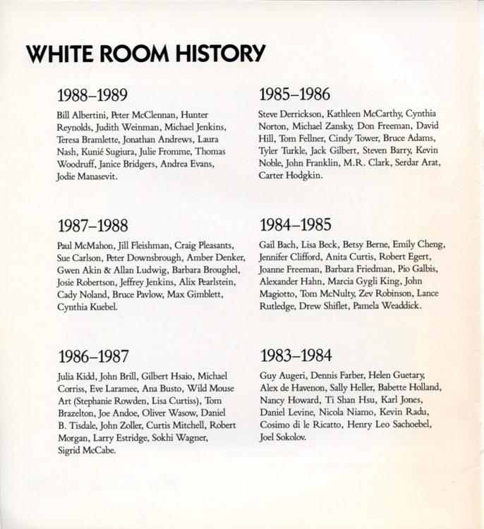 Exhibition catalog for "Update 1989-1990"